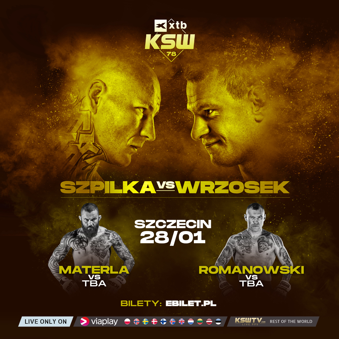 Szpilka vs Wrzosek oraz powrót Materli i Romanowskiego na gali XTB KSW 78 w Szczecinie!